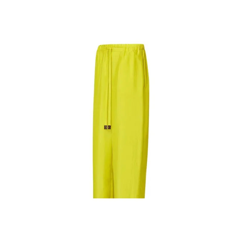LOUIS VUITTON Chartreuse Silk Pajama Pants-3