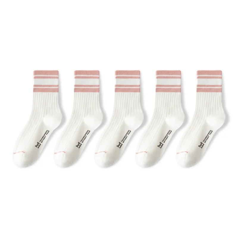 MIIOW Mid Calf Socks Unisex 5 Pack-1