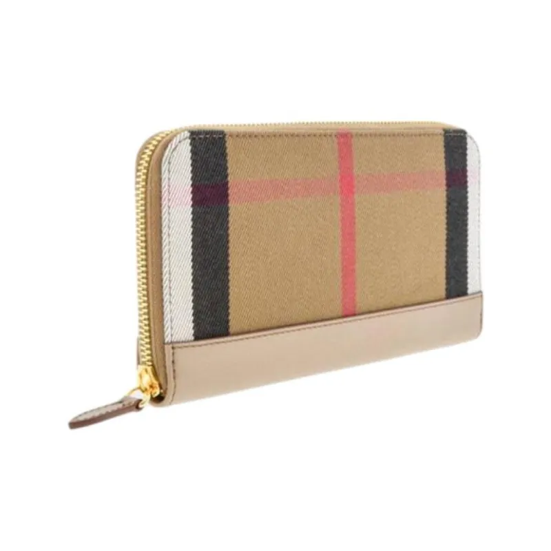Burberry Cow Leather Wallet Women's Beige-1