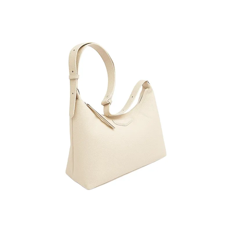 Marino Orlandi Cow Leather Crescent Bag Shoulder Bag Handbag Large Size Women's Brown/Black/White-28