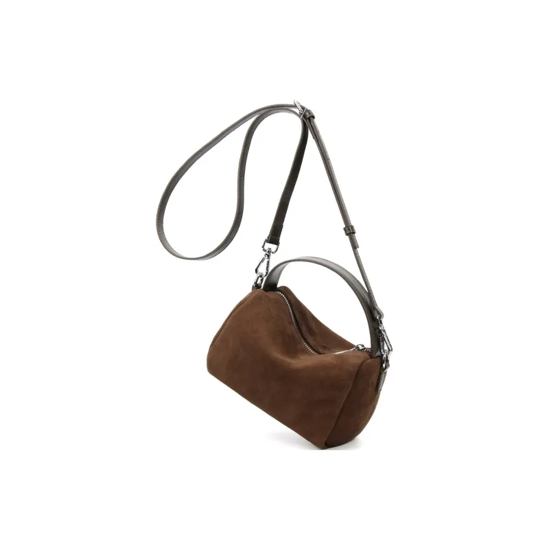 YOCAMU Matte Cowhide Leather Handbag Crossbody Bag Advanced Touch Unisex Wicker Pine Green-9