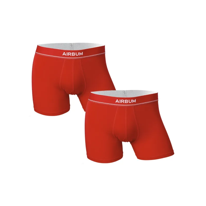Airbum Underwear Boxer Shorts Men's 2 Pack Red-1