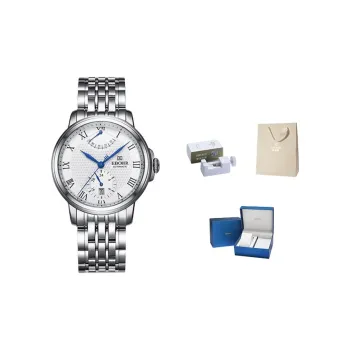 EBOHR Master Collection Automatic Mechanical Movement Stainless Steel Strap Watch Men's Watches White Dial