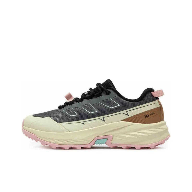361° Anti Slip Wear Resistant Low Top Running Shoes Women's Gray Beige-0