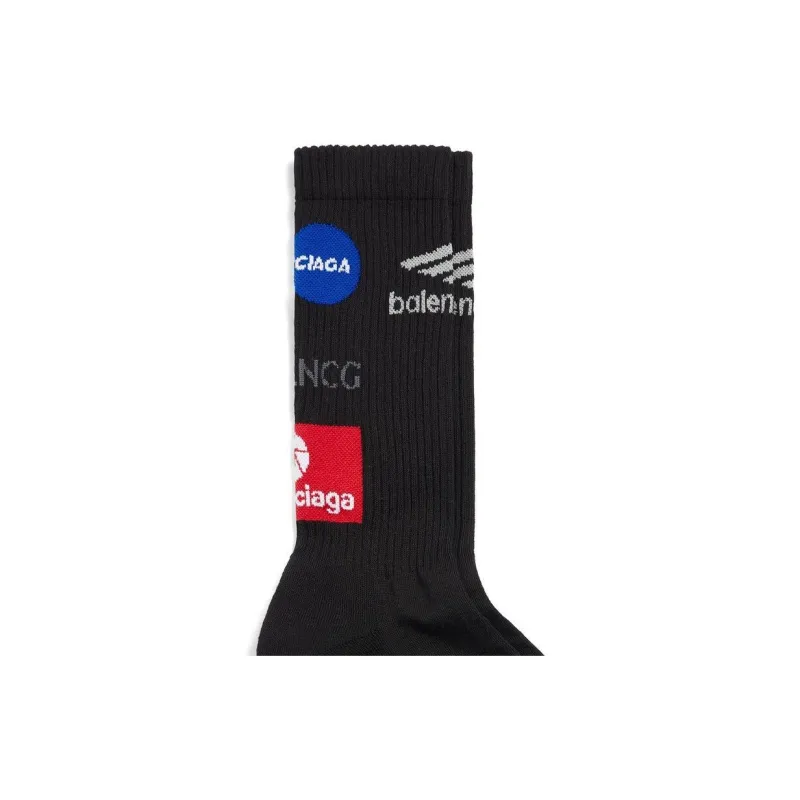 Balenciaga Knee-High Socks Regular Fit Men's 1 Pack Black-1