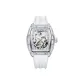 Blue Whale Box-Transparent Case with White Dial and White Rubber Strap