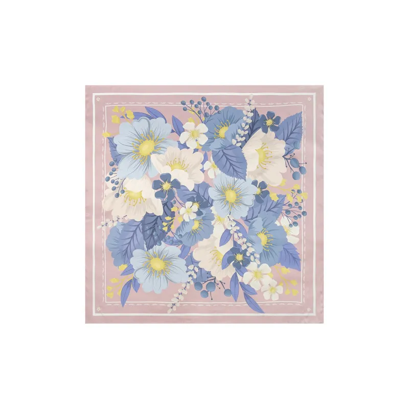 Shanghai Story 100% Mulberry Silk Scarves Women's Blue White, Gift Box Set-39