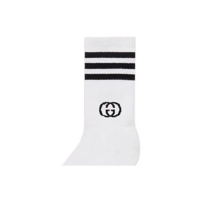 GUCCI x Adidas Originals GUCCI X ADIDAS Collaboration SS22 Mid Calf Socks Unisex White-3