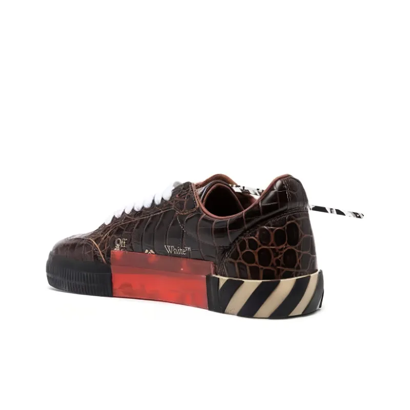 OFF-WHITE Low Vulcanized Stylish Skateboarding Shoes Men's Coffee-4