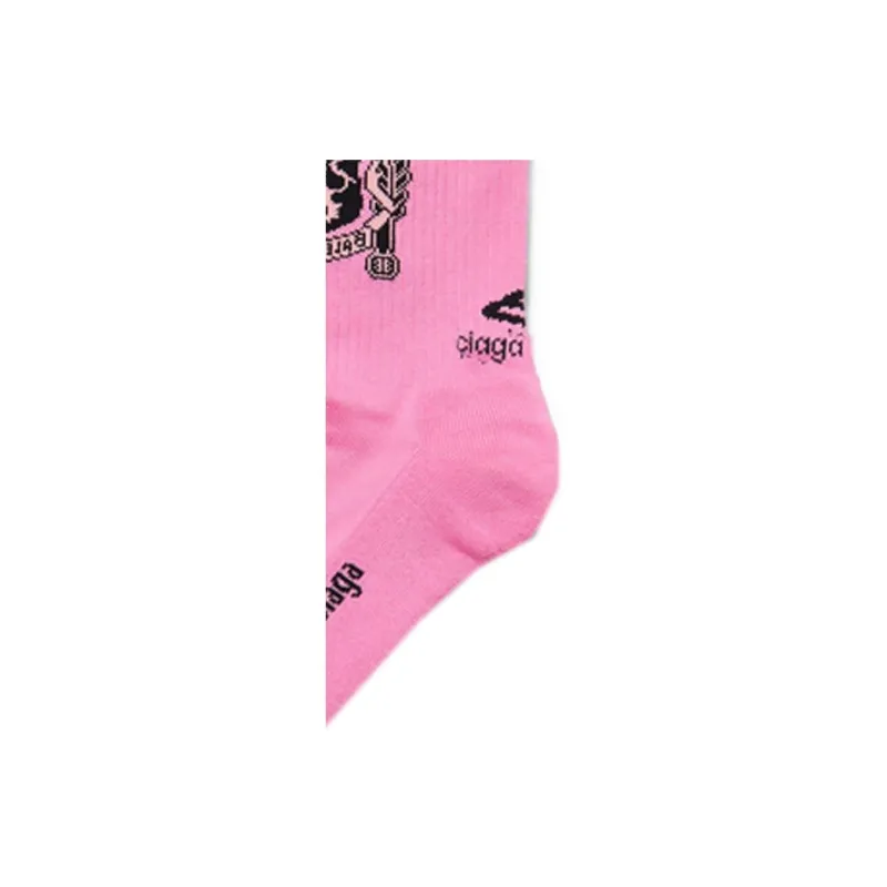 Balenciaga Soccer SS24 Mid-Calf Socks Men's 1 Pack Pink-5