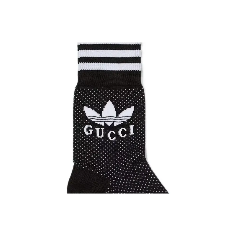 GUCCI x Adidas SS23 Knee High Socks Men's 1 Pack Black-4