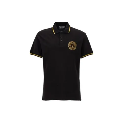 VERSACE JEANS Polo Shirts Men Black