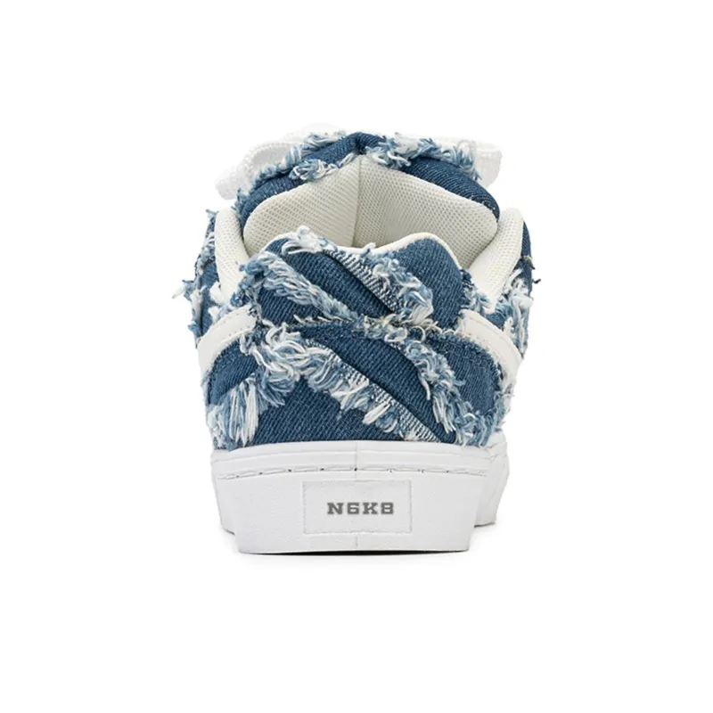 N6K8 Anti Slip Wear Resistant Low Top Skateboard Shoes Unisex Dark Blue Gift Box Set-3