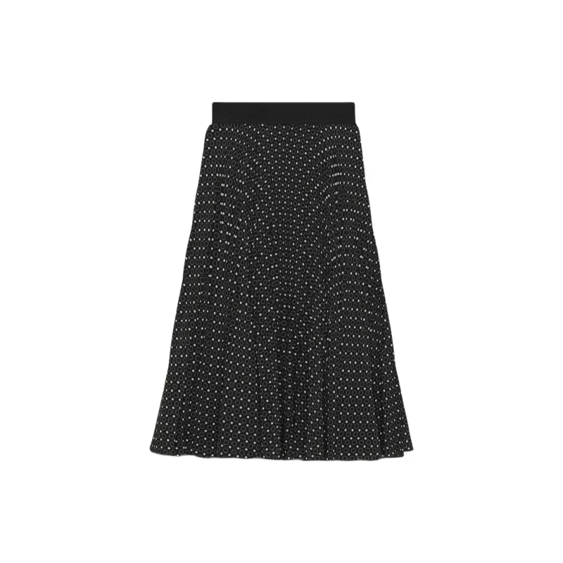 ARITZIA Wilfred New Twirl Pleated Skirt Casual Long Skirts Women's Black/White-1