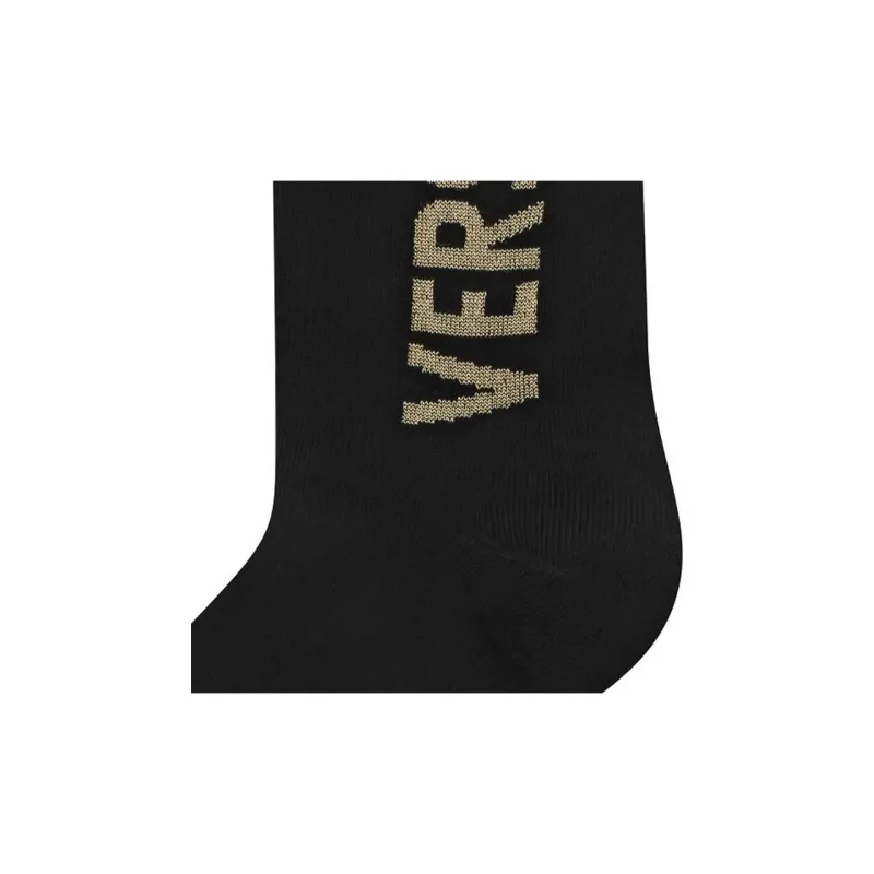 VERSACE Mid Calf Socks Unisex 1 Pack Black Gold-1