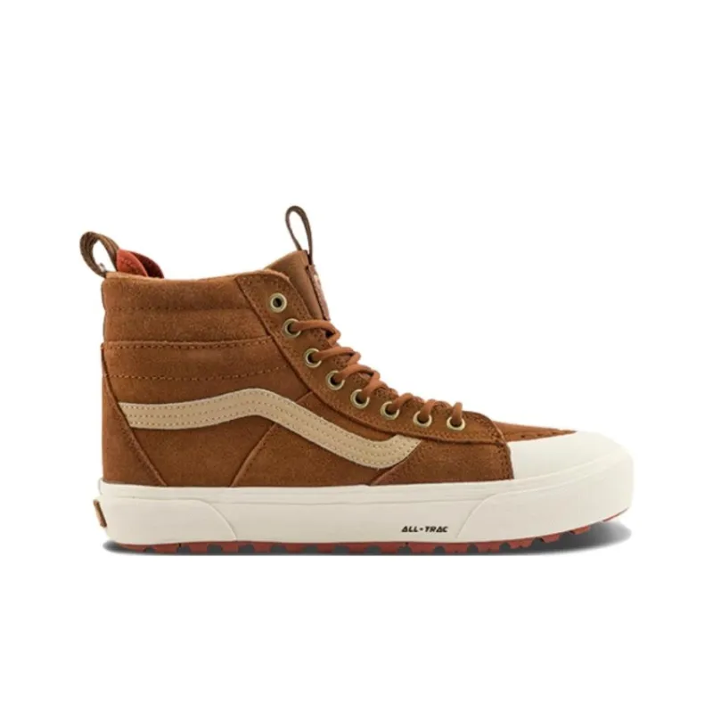 Vans Anti Slip Wear Resistant High Top Hiking Shoes Unisex Brown-1