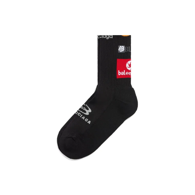 Balenciaga Knee-High Socks Regular Fit Men's 1 Pack Black-4