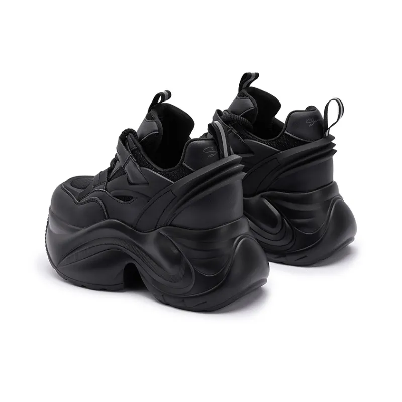 Shangjinni Height Increasing Impact-Resistant Wear-Resistant Lightweight Slip-Resistant Low-Top Chunky Sneakers Women's-2
