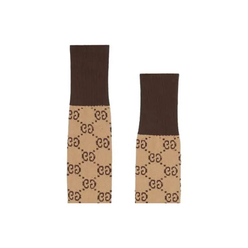 GUCCI SS23 Knee-High Socks Men's 1 Pack Brown-2