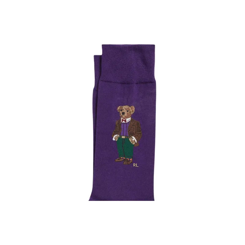 Polo Ralph Lauren SS24 Knee-High Socks Men's 1 Pack Dark Purple-1