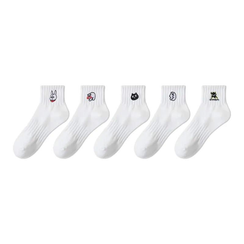 COTTON CHEESE Mid Calf Socks Men's 5 Pack-1