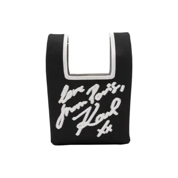 KARL LAGERFELD Fabric Handbag Unisex Black