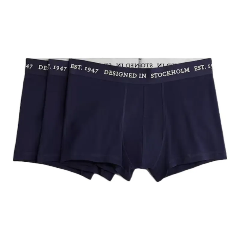 H&M Underpants Men's 3 Pack Marine Blue-0