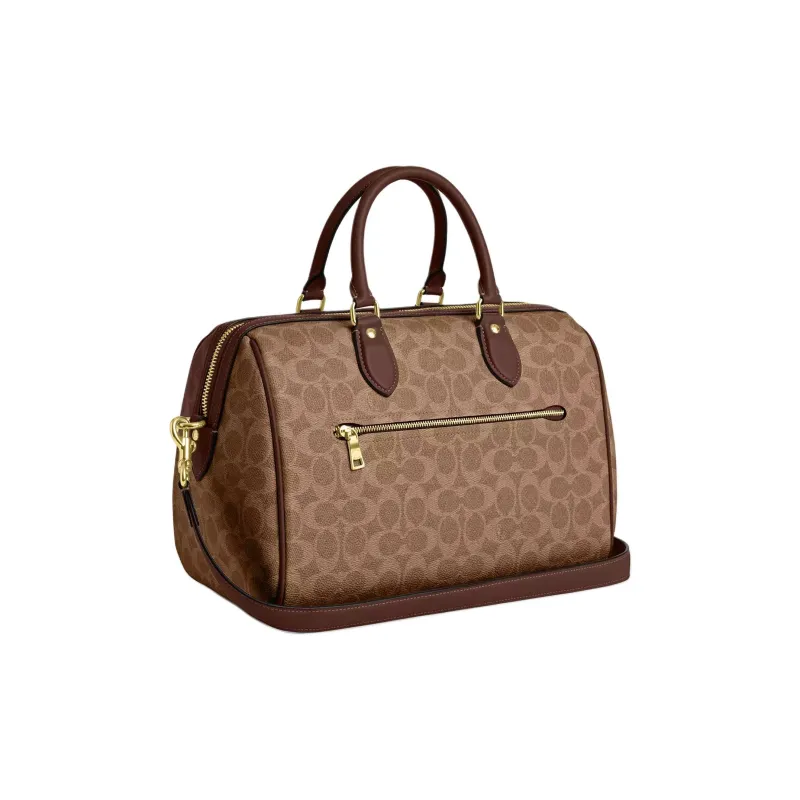 COACH Rowan Coated Canvas Crossbody One Shoulder Handbag Tubas Women's Tan & Brown-1