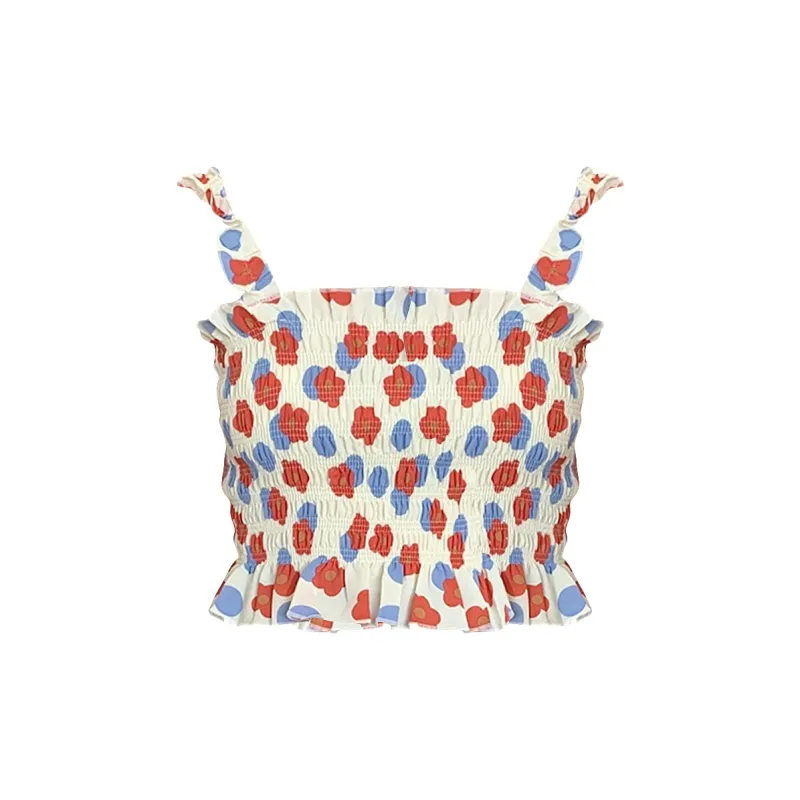 Flowers In Water Camisole Women's Red Flower-1