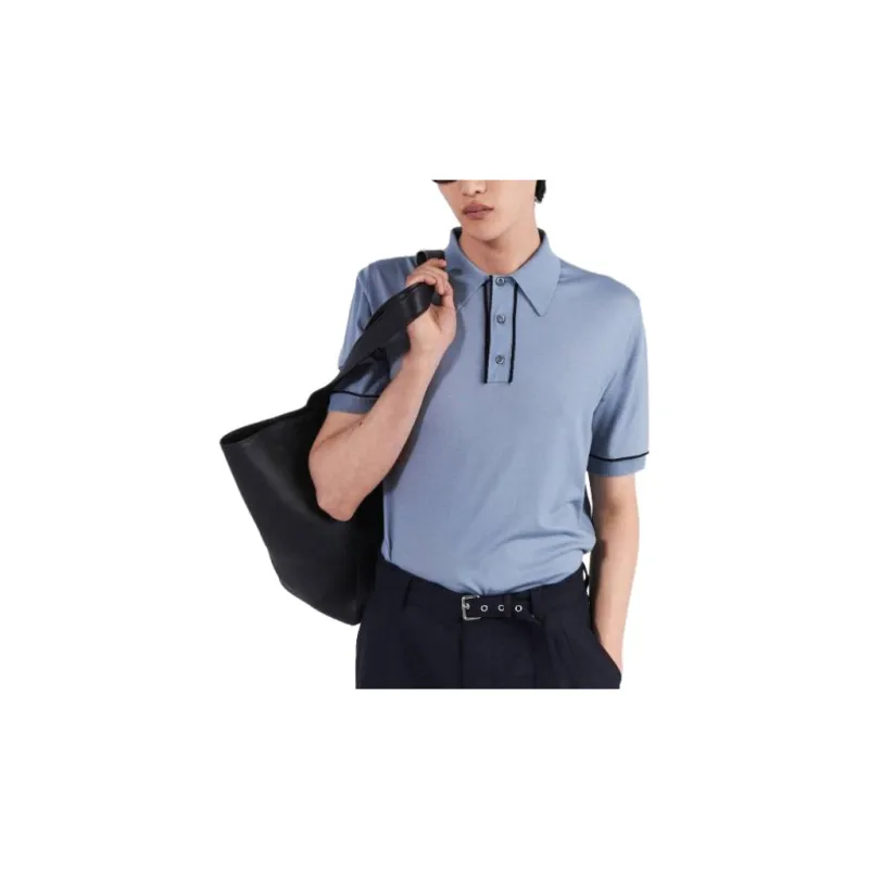 PRADA Polo Shirts Men Blue-3