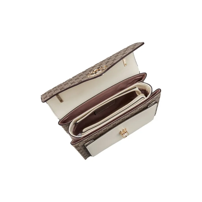 YEARCON PVC With Artificial Leather With Synthetic Leather Crossbody Bag, Shoulder Bag Medium Size Women's Gray & White-2