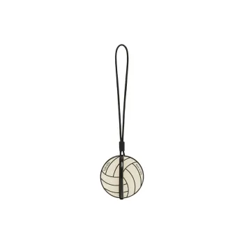 Valextra Calfskin Volleyball Charm Bag Merchandise Women's White & Black