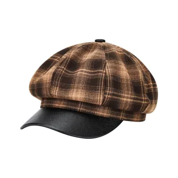 MUYKUY Cotton PU Leather Berets Women's
