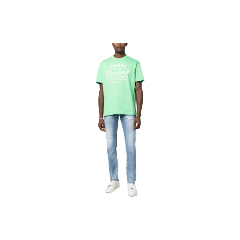DSQUARED 2 Distressed Straight leg Jeans-3