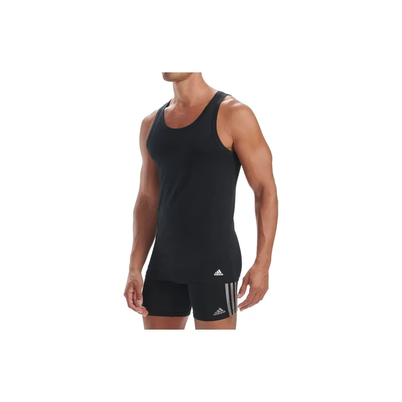 Adidas Solid Color Stretch Slim Fit Crew Neck Men's 2 Pack Black-6