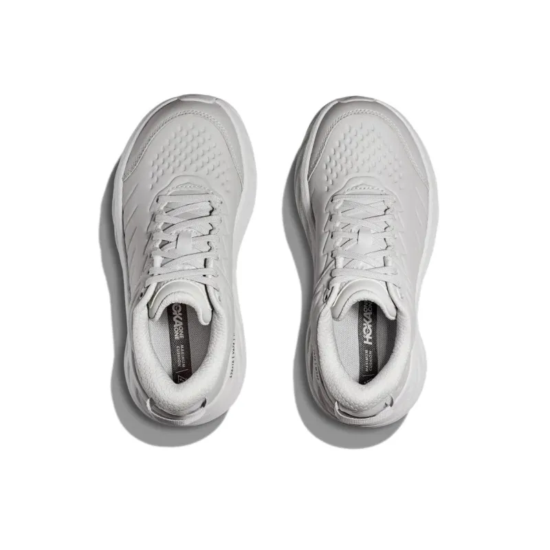 HOKA ONE ONE Bondi SR Anti Slip Wear Resistant Low Top Casual Running Shoes Men's Gray White-2