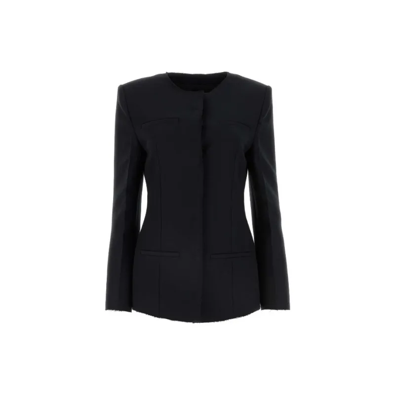 MSGM Frayed-Edge Crewneck Jacket-3