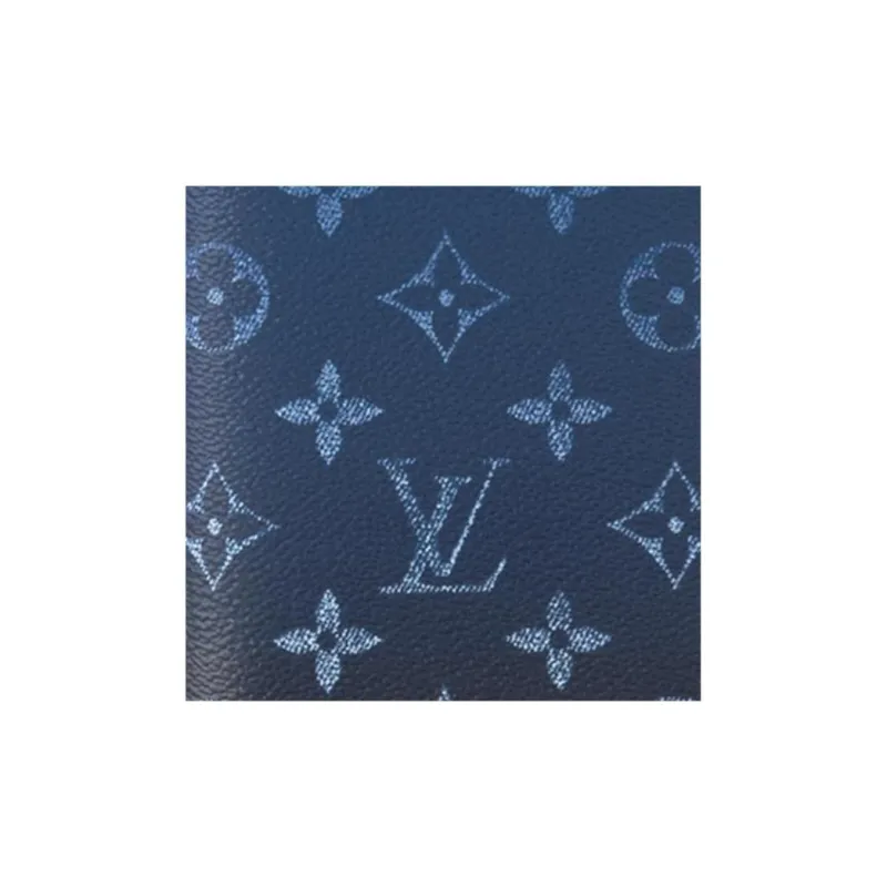 LOUIS VUITTON Brazza Monogram Gradient Coated Canvas Wallet Men's Blue & Black-3