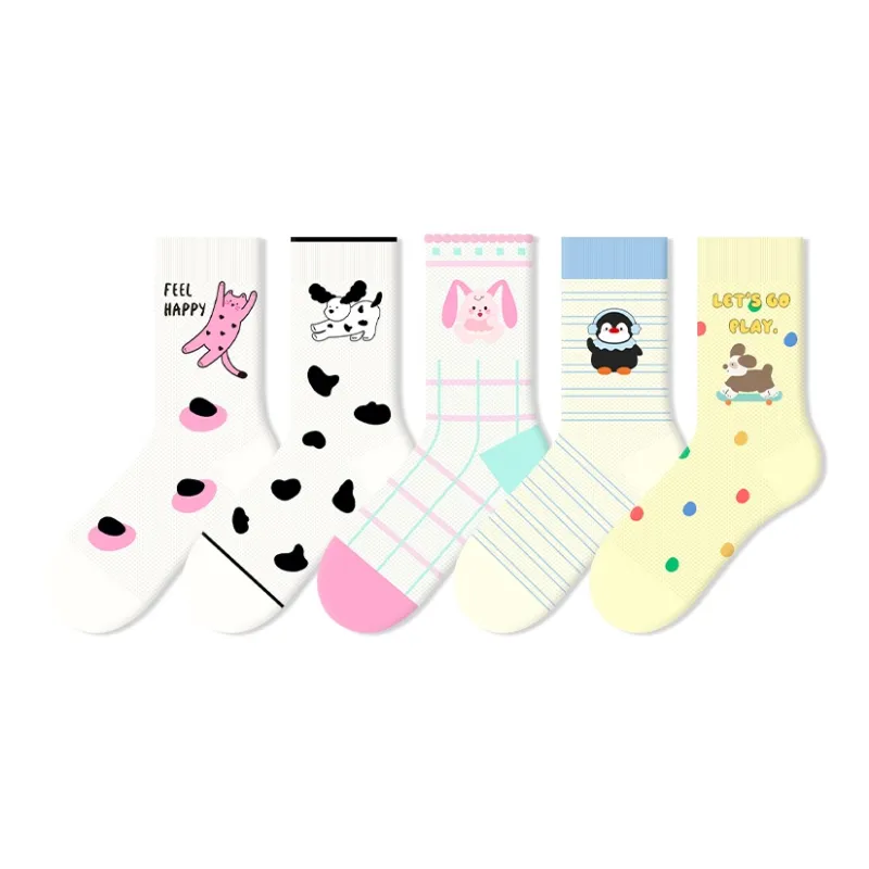 COTTON CHEESE Mid Calf Socks Unisex 5 Pack-2