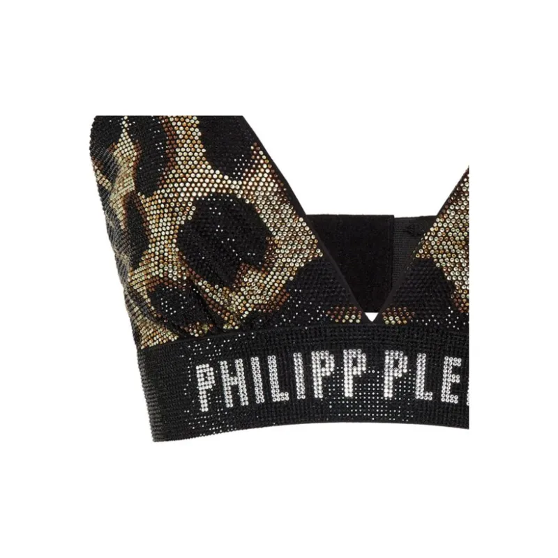 PHILIPP PLEIN Crystal embellished Leopard print Bra-2