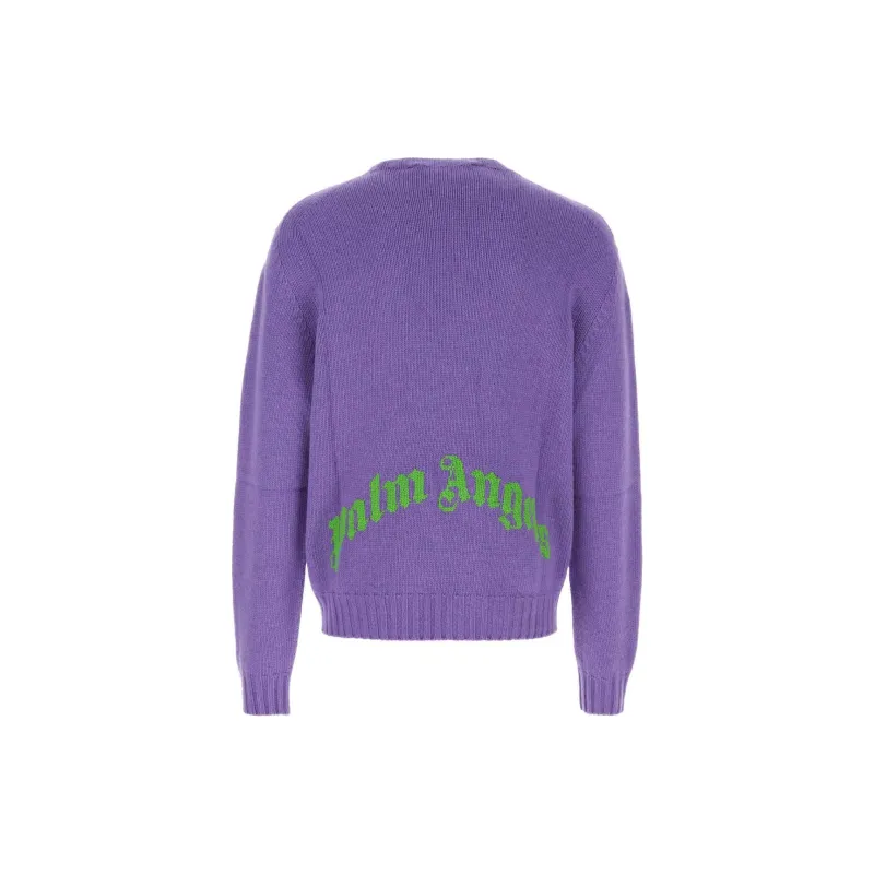 PALM ANGELS Logo Intarsia Knitted Jumper-1