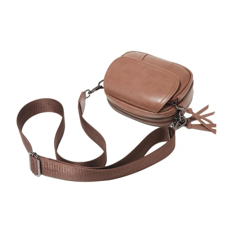 Marino Orlandi Cow Leather Small Round Bag, Small Square Bag, Shoulder Bag Trumpets Women's Coffee-12