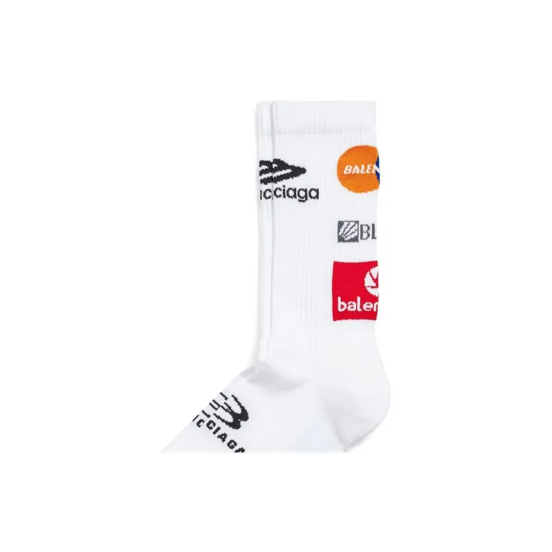 Balenciaga Knee-High Socks Regular Fit Men's 1 Pack White-2