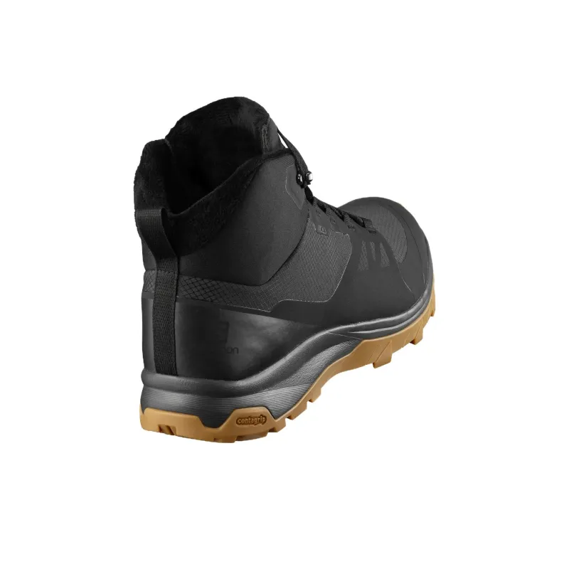 SALOMON Outsnap Waterproof And Warm Mid Top Hiking Shoes Men's Black-2