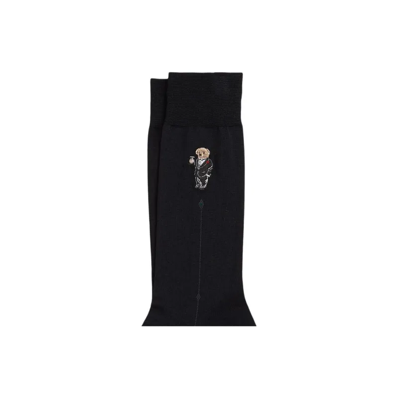 Polo Ralph Lauren SS24 Knee-High Socks Men's 1 Pack Black-1