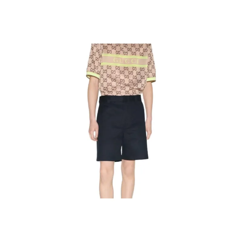 GUCCI Double Cotton Twill Web Shorts-2