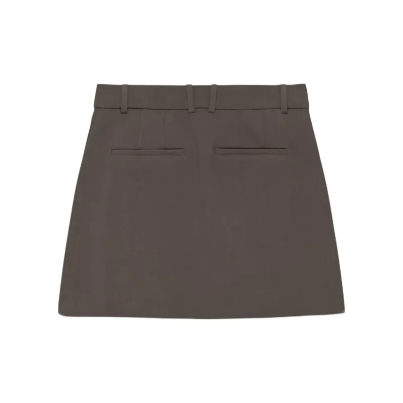 ARITZIA Babaton Chisel Skirt Casual Short Skirts Women's Rich Mocha Brown/Deep Mocha Brown-1