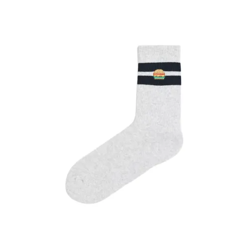 H&M Mid-Calf Socks Women's 1 Pack Light Gray Mixed Color Burger