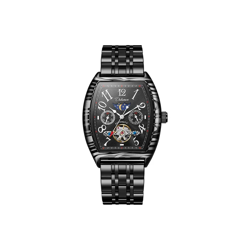 Dulunwe Automatic Mechanical Movement Steel Strap Watch Men's Watches White Dial-2