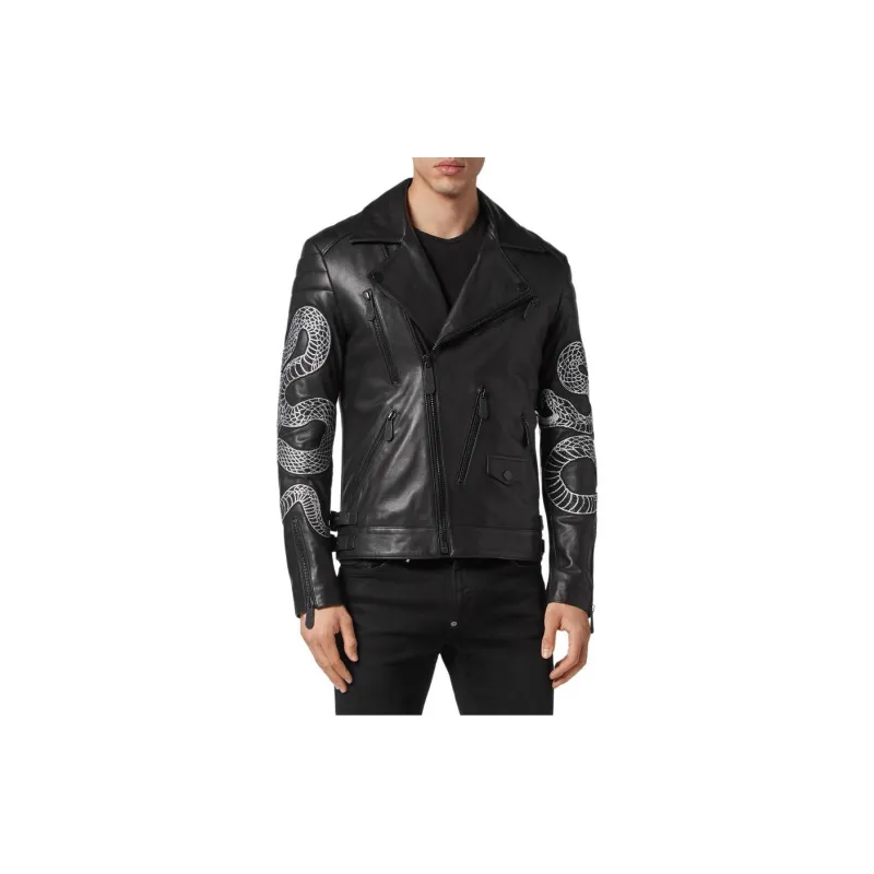 PHILIPP PLEIN Snake print Biker Jacket-7